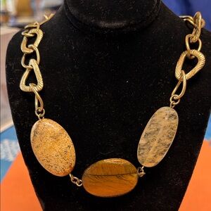 Lia Sophia Gold and Tan Necklace